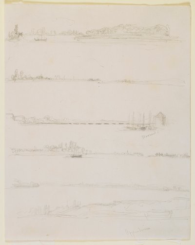 Rhinen, nær Worms og Oppeheim av James Abbott McNeill Whistler