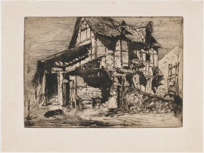 Den usikre leiegården. En av de tolv etsningene fra naturen (The French Set) av James Abbott McNeill Whistler