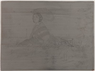 <em>En Plein Soleil</em>. Ukansellert plate fra Twelve Etchings from Nature (The French Set) av James Abbott McNeill Whistler