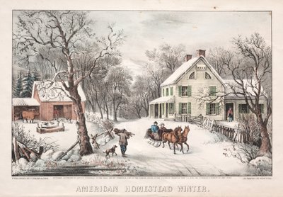 American Homestead, vinter, 1868. av James Merritt Ives