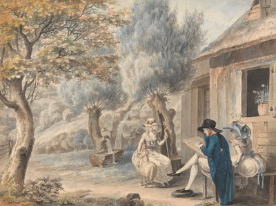 The Artist Sketching Mlle. de St. Legier som gjeterinne av James Moore