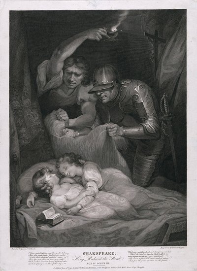 King Richard the Third: Act IV, Scene III The Murder of the Princes in the Tower pub. 1790. av James Northcote