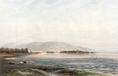 quot;Lochleven slottquot; (fargelitografi) av James Orrock