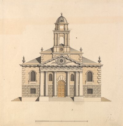 Design for a Church: Elevation of the West Front av James Paine