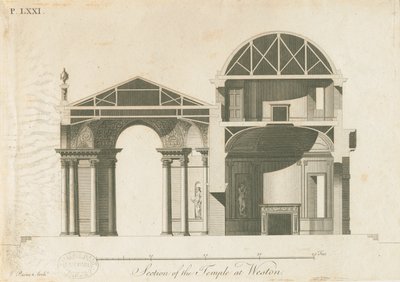 Weston-under-Lizard - The Temple of Diana: gravering, nd [c 1765-1770] av James Paine