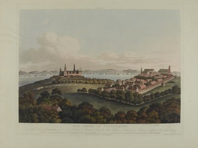 Danmark 1807: The Siege of Copenhagen, gravert av Robert Pollard (1792-1867) og Joseph Constantine Stadler (1780-1812) utgitt i 1807 (farget akvatint) av James Pattison Cockburn