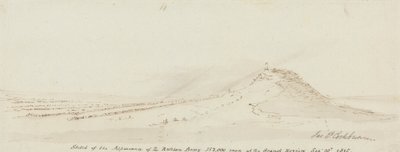 Skisse av utseendet til den russiske hæren, 152 000 menn ved Grand Review, 10. september 1815 av James Pattison Cockburn