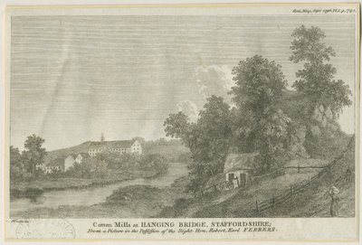 Mayfield - Hanging Bridge: gravering, nd [c 1796] av James Peller Malcolm