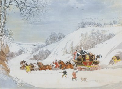 A Mail in Deep Snow, gravert av George Hunt av James Pollard