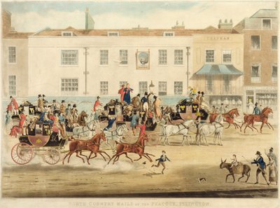 North Country Mails på The Peacock, Islington, 1838 av James Pollard