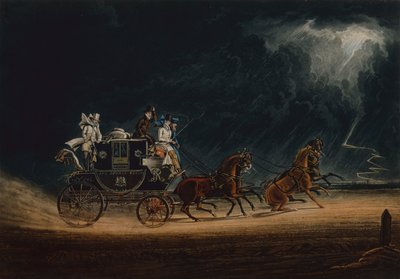 Posttreneren i tordenvær på Newmarket Heath av James Pollard