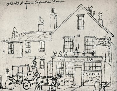 The Old White Lion, Edgware Road, c1821 av James Pollard