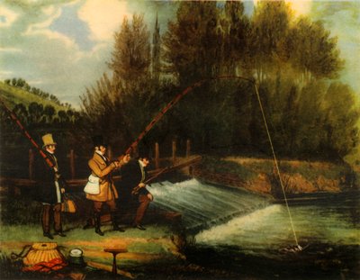 'Trolling for Pike in the River Lea', 1831, 1941. av James Pollard