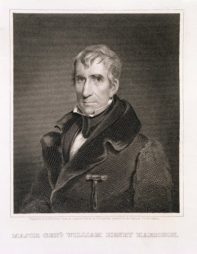 Generalmajor William Henry Harrison, gravert av Richard W. Dodson (1812-67) av James Reid Lambdin