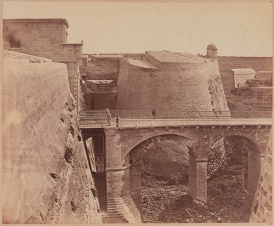 Bro ved Porta Reale, Malta, rundt 1856 av James Robertson