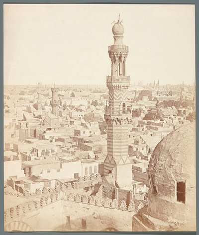 Egypt. Kairo. Utsikt fra den mamlukiske emiren Sarghitmishs madrasa-mausoleum (1356) av James Robertson