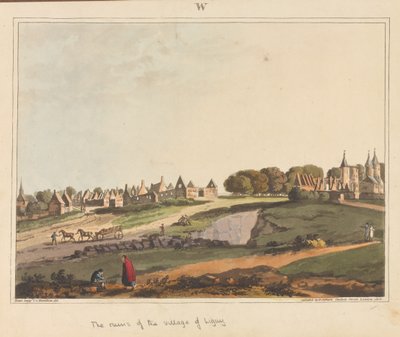 ?Ruinene av landsbyen Ligny?, 1815 av James Rouse