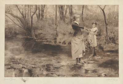 Uten tittel (Crossing A Brook In The Woods) av James S. King