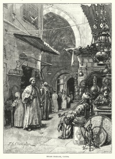 Messingbasar, Kairo (gravering) av James Shaw Crompton