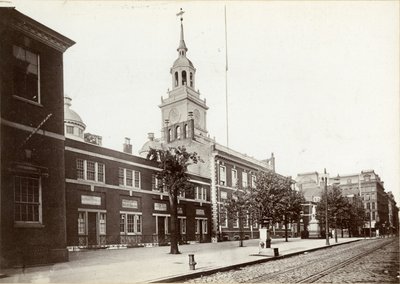 Independence Hall, Chestnut Street, South Side mellom 5th og 6th Streets, 1898 (bw-bilde) av James Shields