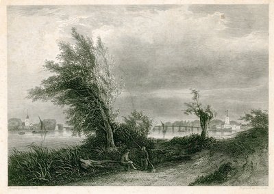 Fulham og Putney fra Surrey-kysten av James Stark