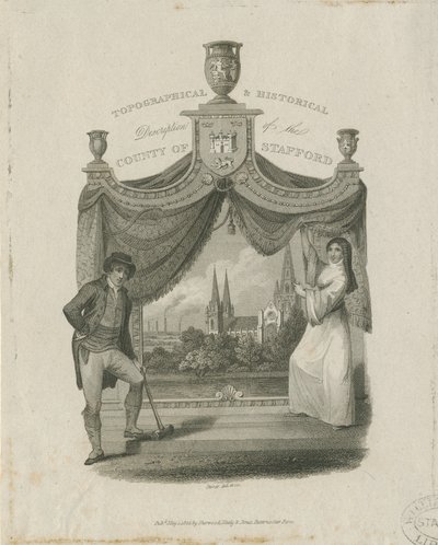 Lichfield Cathedral - South West View: gravering, og [c 1820] av James Storer