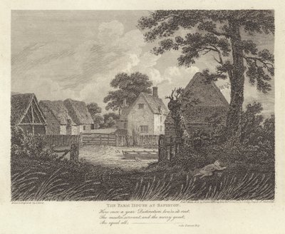 Robert Bloomfield, poet: The Farm House at Sapiston (gravering) av James Storer
