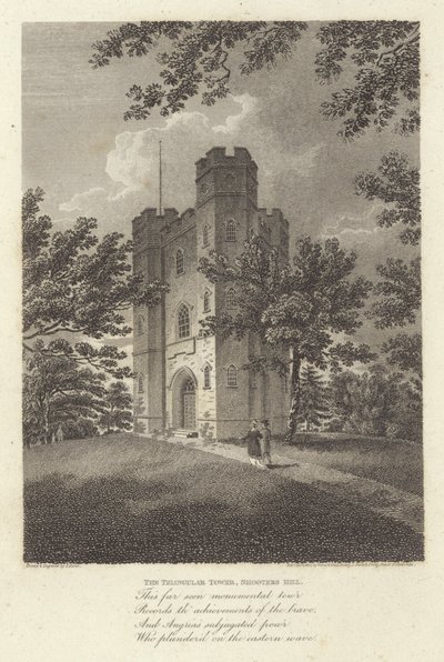 Robert Bloomfield, poet: The Triangular Tower, Shooters Hill (gravering) av James Storer
