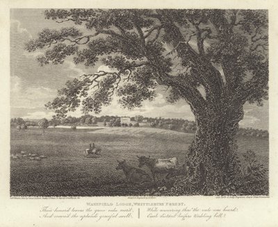 Robert Bloomfield, poet: Wakefield Lodge, Whittlebury Forest (gravering) av James Storer