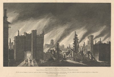 Den store brannen i London, 1666 av James Stow