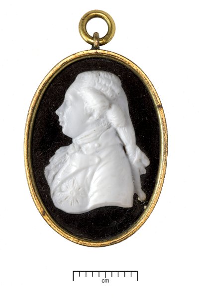 George IV, som Prince of Wales, ca. 1790 (hvitt glass i forgylt metallramme) av James Tassie