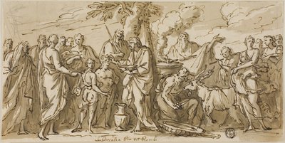 Lupercalia (recto) og skisser av figurer (verso) av James Thornhill