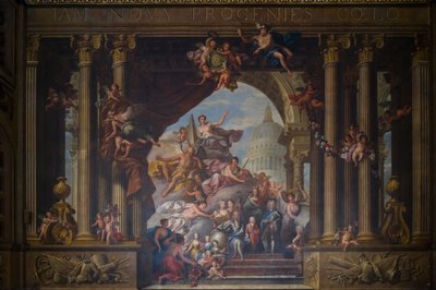 Vestveggen i den malte salen, ca. 1707-27 (veggmaleri) av James Thornhill