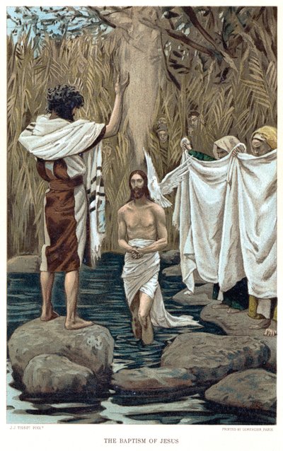 Jesu dåp av døperen Johannes, c1890 av James Tissot