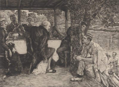Lignelsen om den fortapte sønn, nr. IV: The Fatted Calf, 1882. av James Tissot