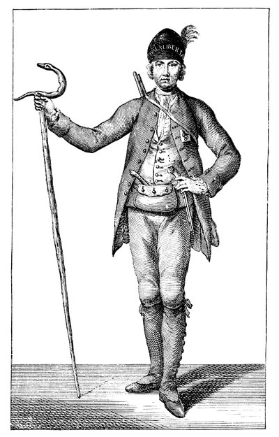 James Boswell, esq i kjolen til en væpnet korsikansk høvding, 1769. av James Wale