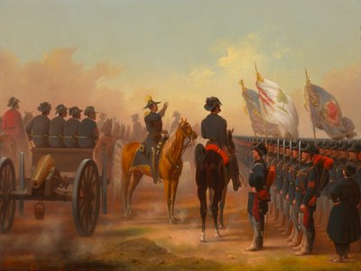 Gjennomgang av Rhode Island og Maine tropper, 1861. av James Walker