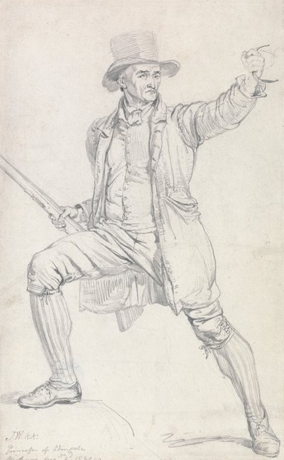 En studie for den sentrale karakteren i Wards maleri "The Deer Stealer" av James Ward