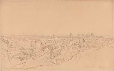 Studie for utsikten over Cambridge fra Castle Hill av James Ward