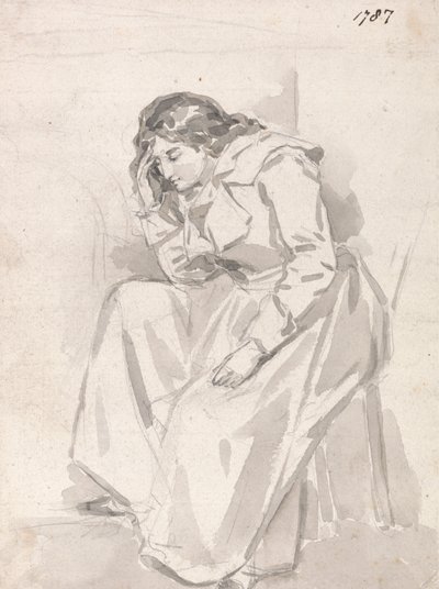 Studie av en sittende kvinne av James Ward