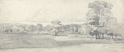 The Old Hall, Tabley, Surrounded by Parkland, 20. juli 1814 (blyant på papir) av James Ward
