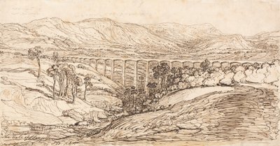 The Vale of Llangollen (penn og brunt blekk på papir) av James Ward