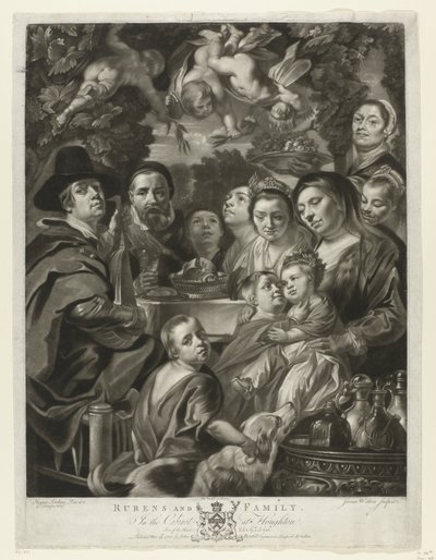 Portrett av Jacques Jordaens med foreldrene, brødrene og søstrene Rubens og familie (tittel på objekt) Malerier fra The Houghton Gallery (serietittel) The Houghton Gallery (serietittel) av James Watson (prentmaker)
