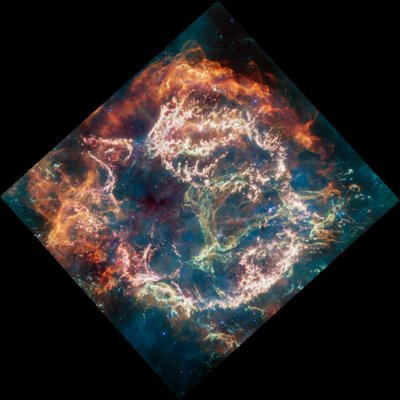 Cassiopeia A (MIRI-bilde) av James Webb Space Telescope (NASA)
