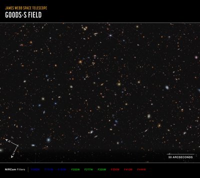 JWST Advanced Deep Extragalactic Survey (NIRCam Compass Image) av James Webb Space Telescope (NASA)