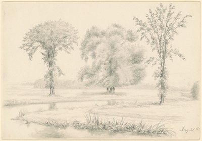 Landskap med tre trær av James Wells Champney