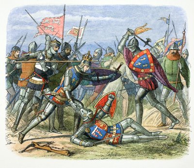 Henry V av England angrepet av hertugen av Alencon i slaget ved Agincourt, 1415 1864 av James William Edmund Doyle