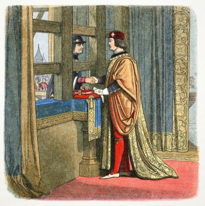 Møte mellom Edward IV av England og Louis XI av Frankrike i Picquigny, Frankrike, 1475 1864 av James William Edmund Doyle