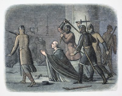 Mordet på Thomas Becket, Canterbury Cathedral, Kent, 1170 1864. av James William Edmund Doyle