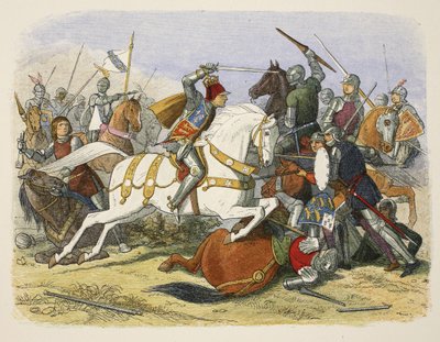 Richard III på Bosworth Field, 22. august 1485, fra A Chronicle of England BC 55 til AD 1485, pub. London, 1863 av James William Edmund Doyle